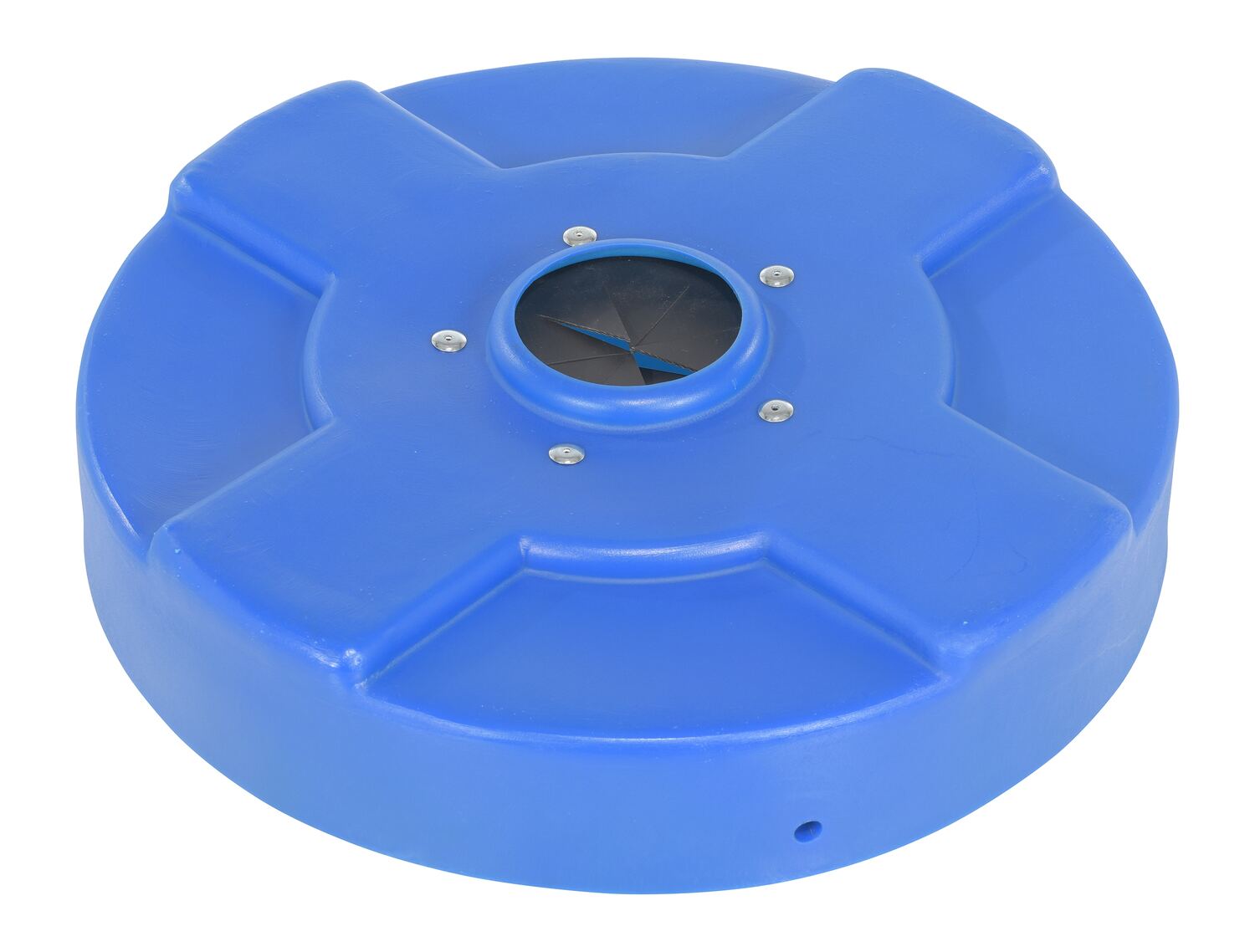 Vestil Low-Density Polyethylene Drum Recycling Lid with Flaps - 30 Gallon - Blue
