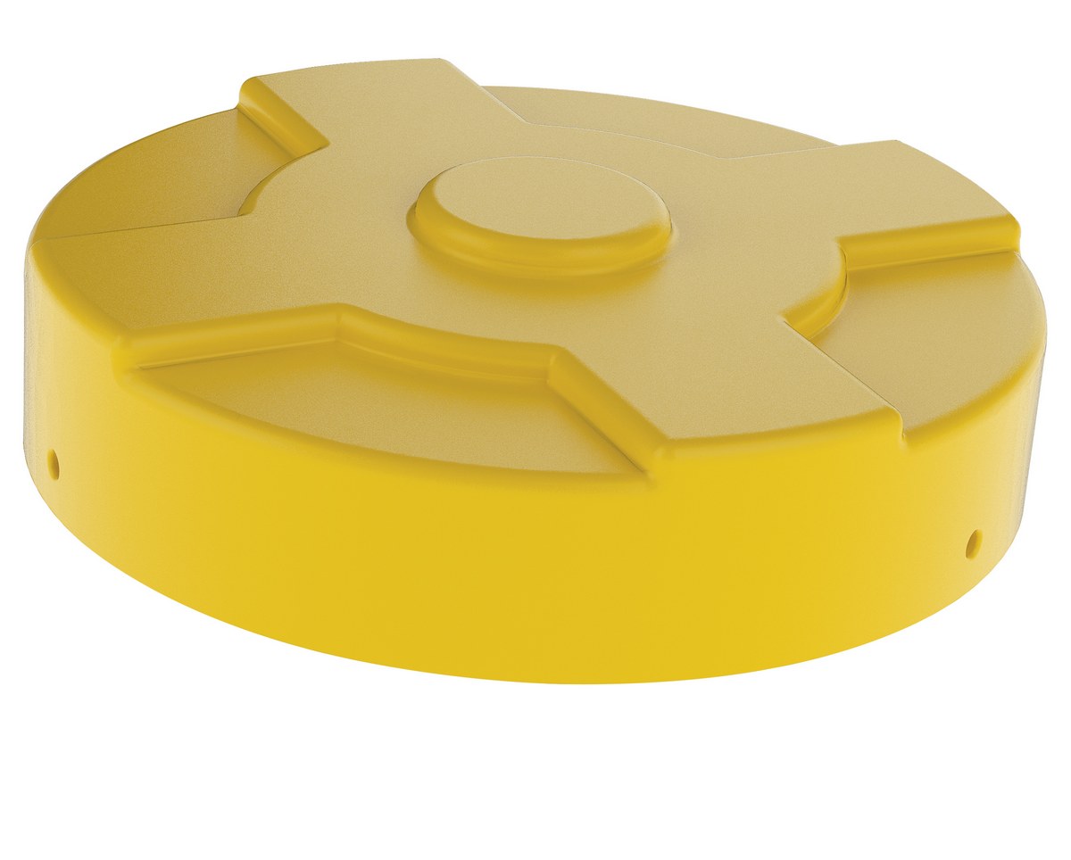 Vestil Low Density Polyethylene Drum Cover - 55 Gallon Closed - Yellow
