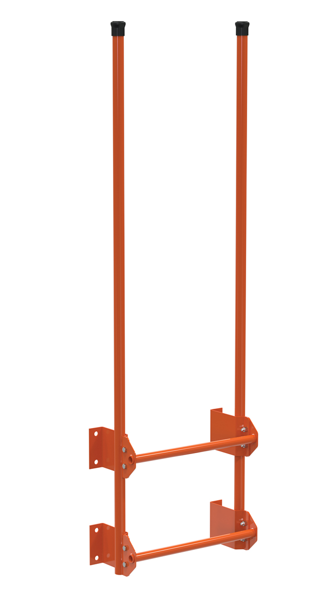 Vestil Steel Walk Through Dock Ladder - 2 Step 300 lb - Orange