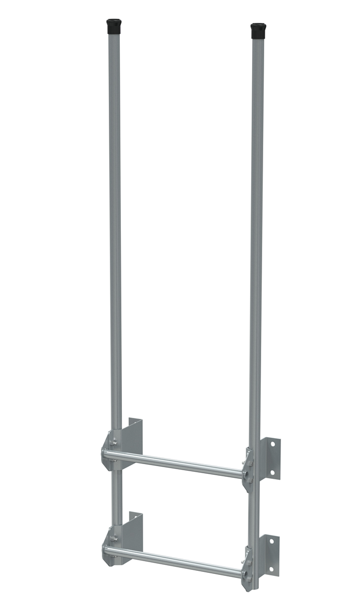 Vestil Steel Walk Through Dock Ladder - 2 Step 300 lb - Silver