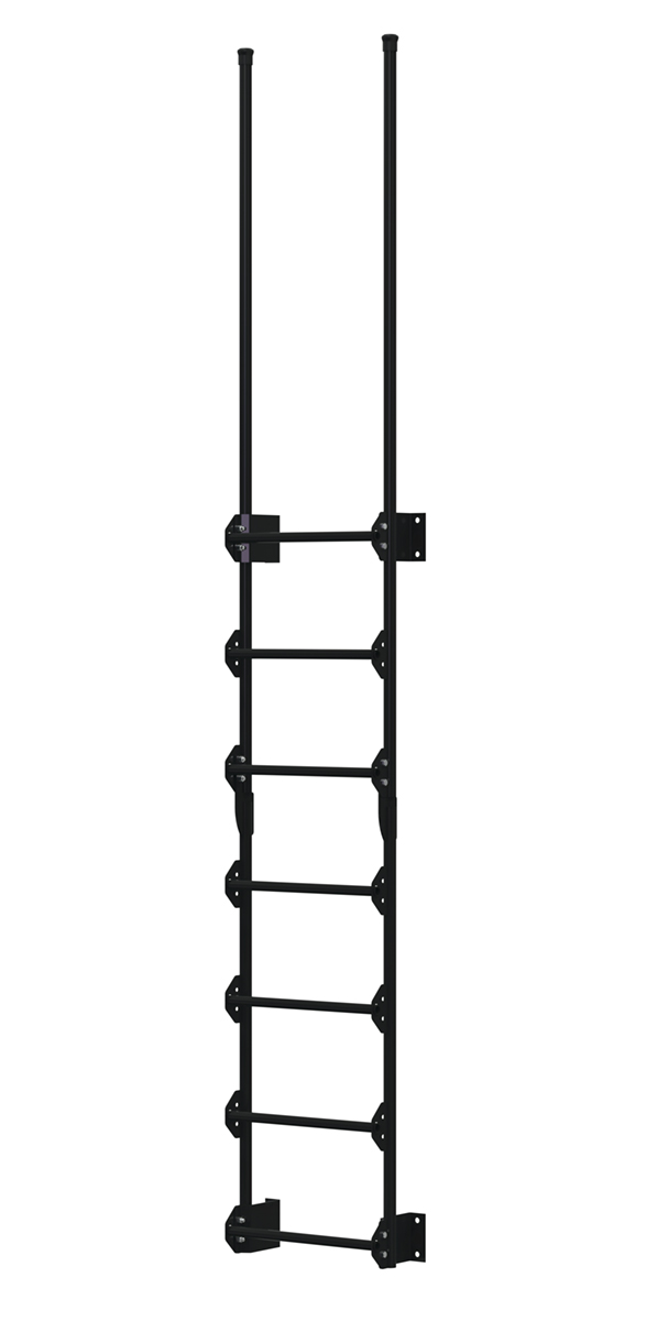 Vestil Steel Walk Through Dock Ladder - 7 Step 300 lb - Black