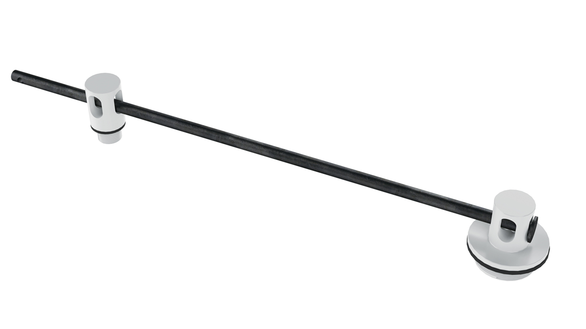 Vestil Plastic Double Drum Lock - 55 Gallon 3 In. x 23-1/8 In. x 3 In. - Black/White