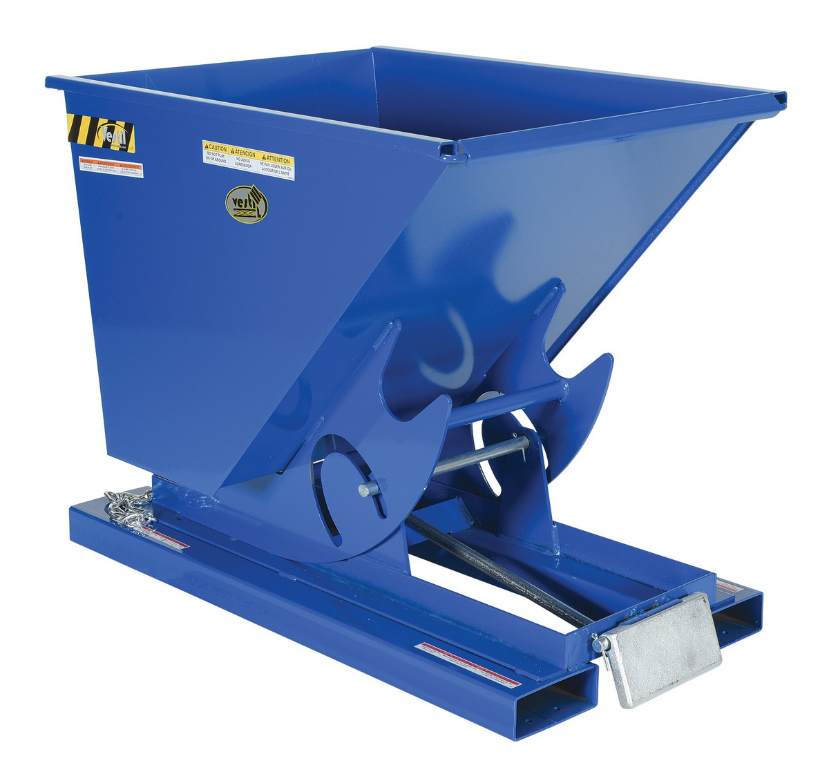 Vestil Steel Medium Duty Self Dumping Hopper - 1/2 Cubic Yard 4000 lb - Blue
