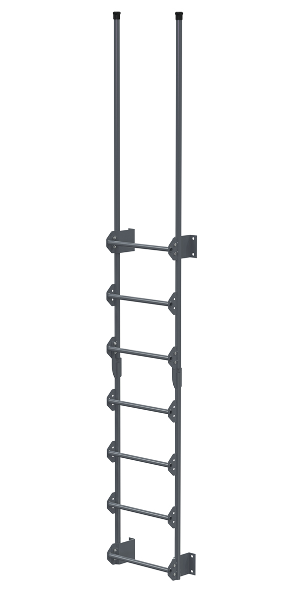 Vestil Steel Walk Through Dock Ladder - 7 Step 300 lb - Gray Semi Gloss