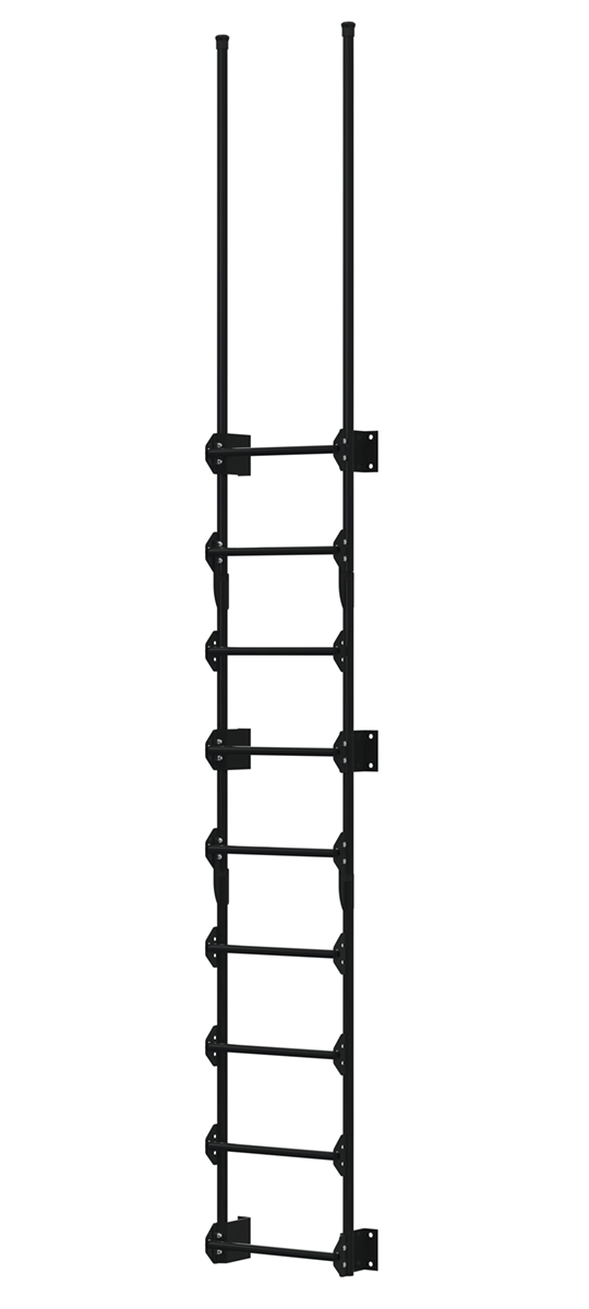 Vestil Steel Walk Through Dock Ladder - 9 Step 300 lb - Black