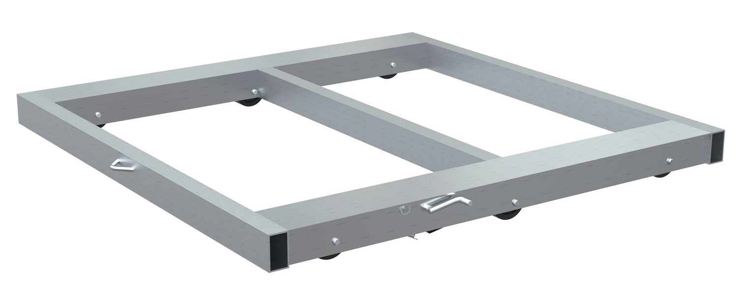 Vestil Aluminum Pallet Dolly With Tilt and Floor Lock - 42 In. x 42 In. 4,000 lb - Silver