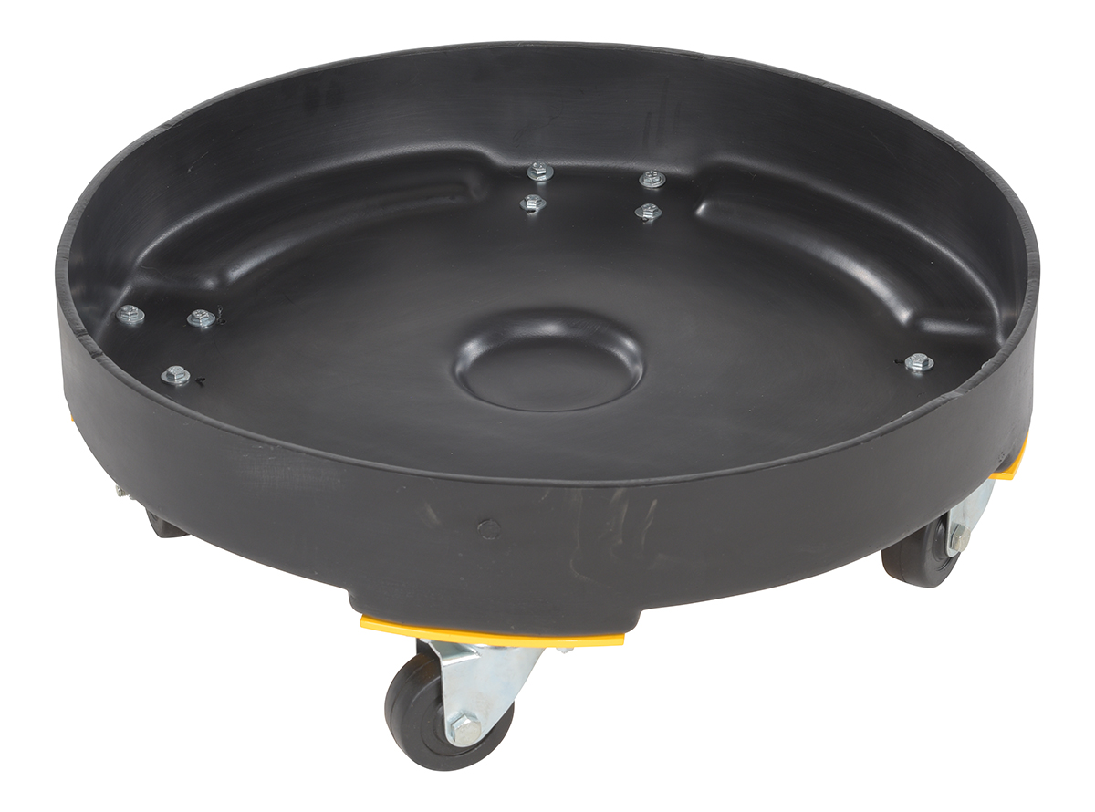 Vestil Polyethylene Heavy Duty Drum Dolly - 55 Gallon 24-1/4 in. x 24-1/4 In. x 8-1/2 In. 600 lb - Black