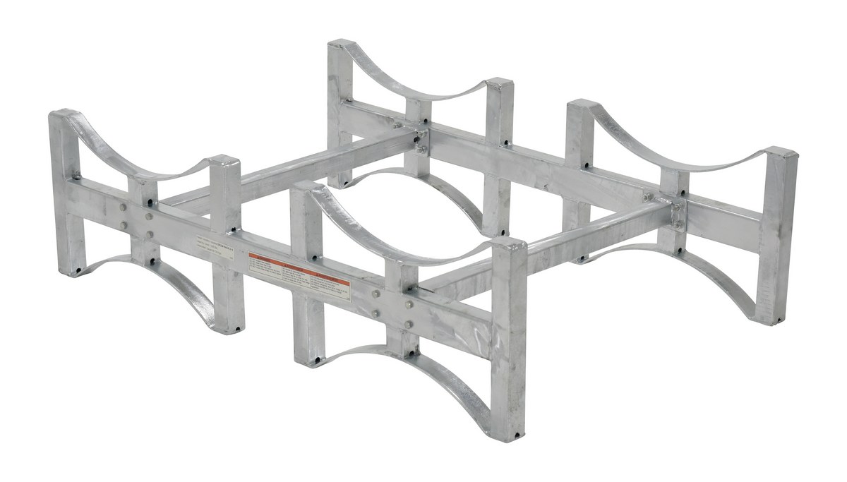 Vestil Galvanized Steel Stackable Drum Rack - 2 Drum 55 Gallon 1600 lb - Gray