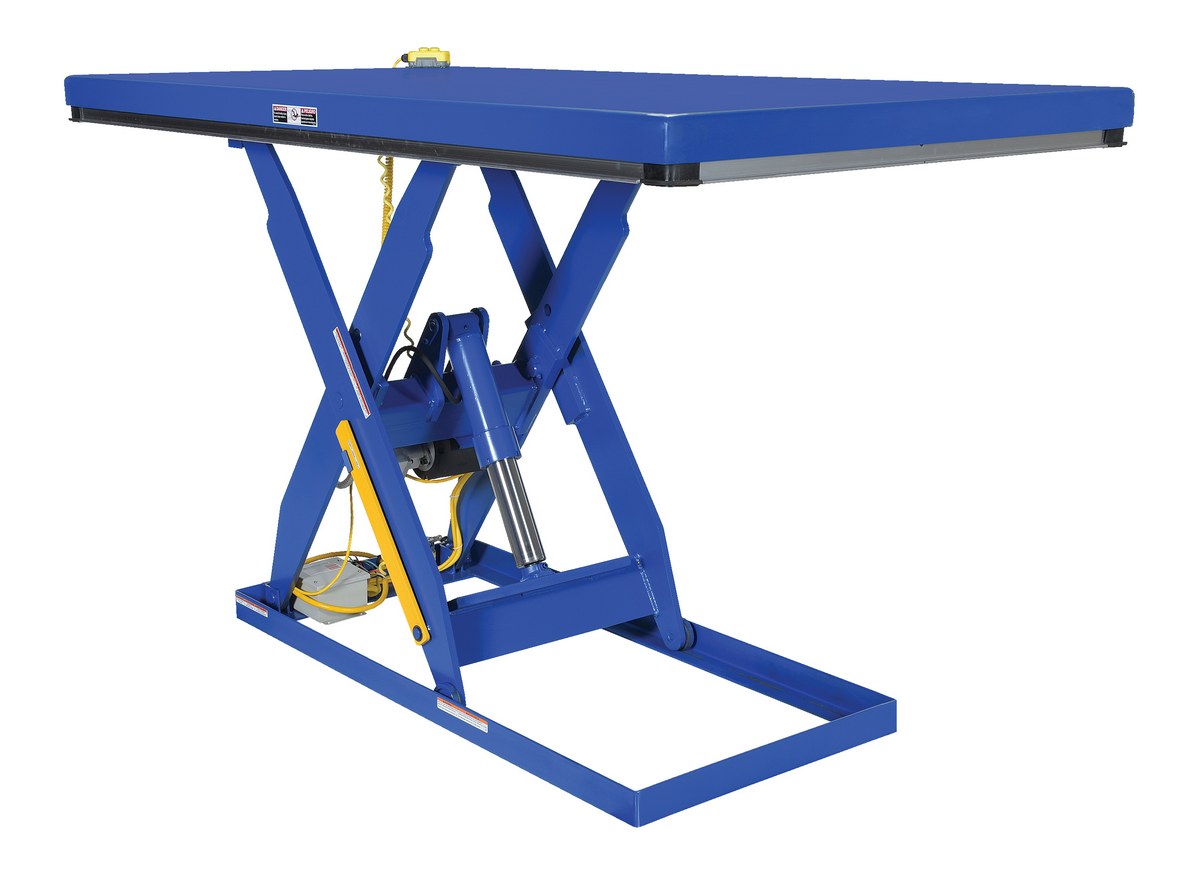 Vestil Steel Electric Hydraulic Lift Table - 55 In. Height 2000 lb - Blue