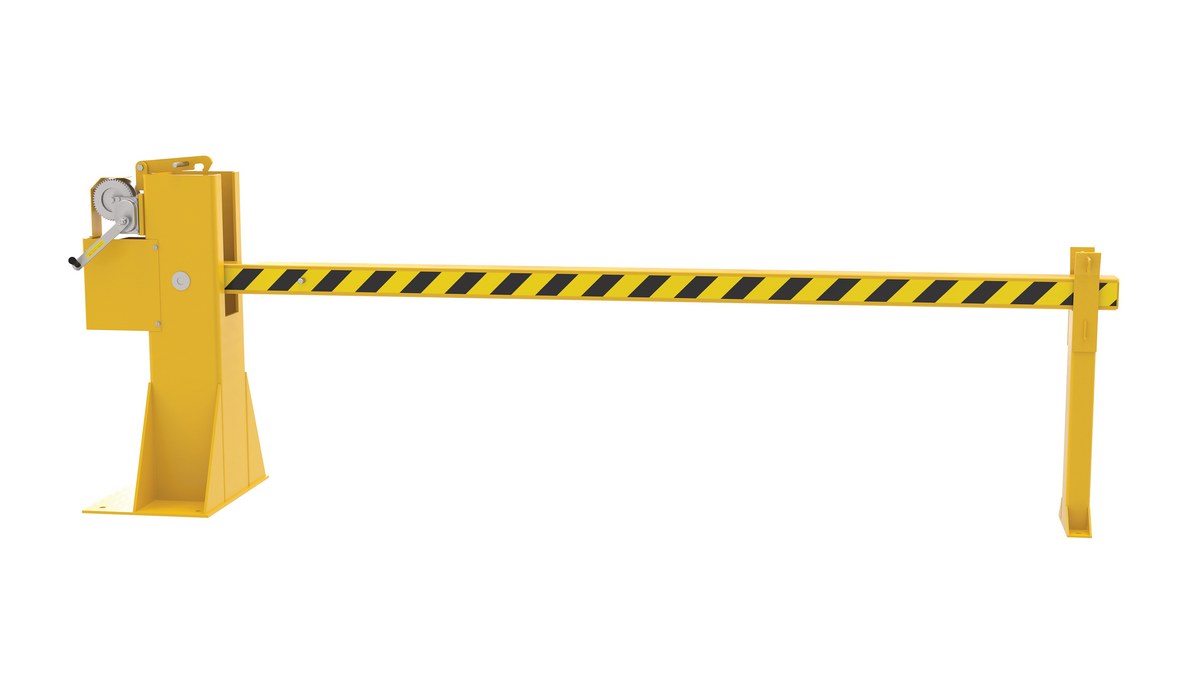 Vestil Steel Dock Barricade Manual Hand Crank - 8 Ft. - Yellow