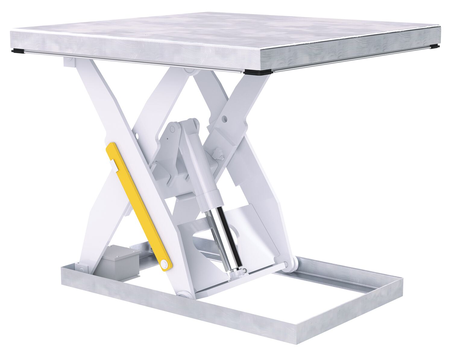 Vestil Partially Stainless Steel Electric Hydraulic Lift Table - 48 In. x 48 In. 2000 lb - Blue/Silver