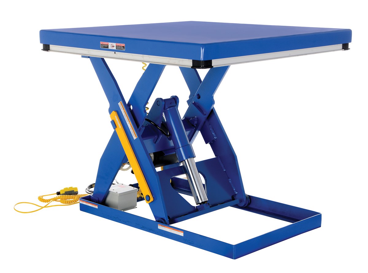 Vestil Steel Electric Hydraulic Lift Table - 48 In. x 48 In. 3000 lb - Blue