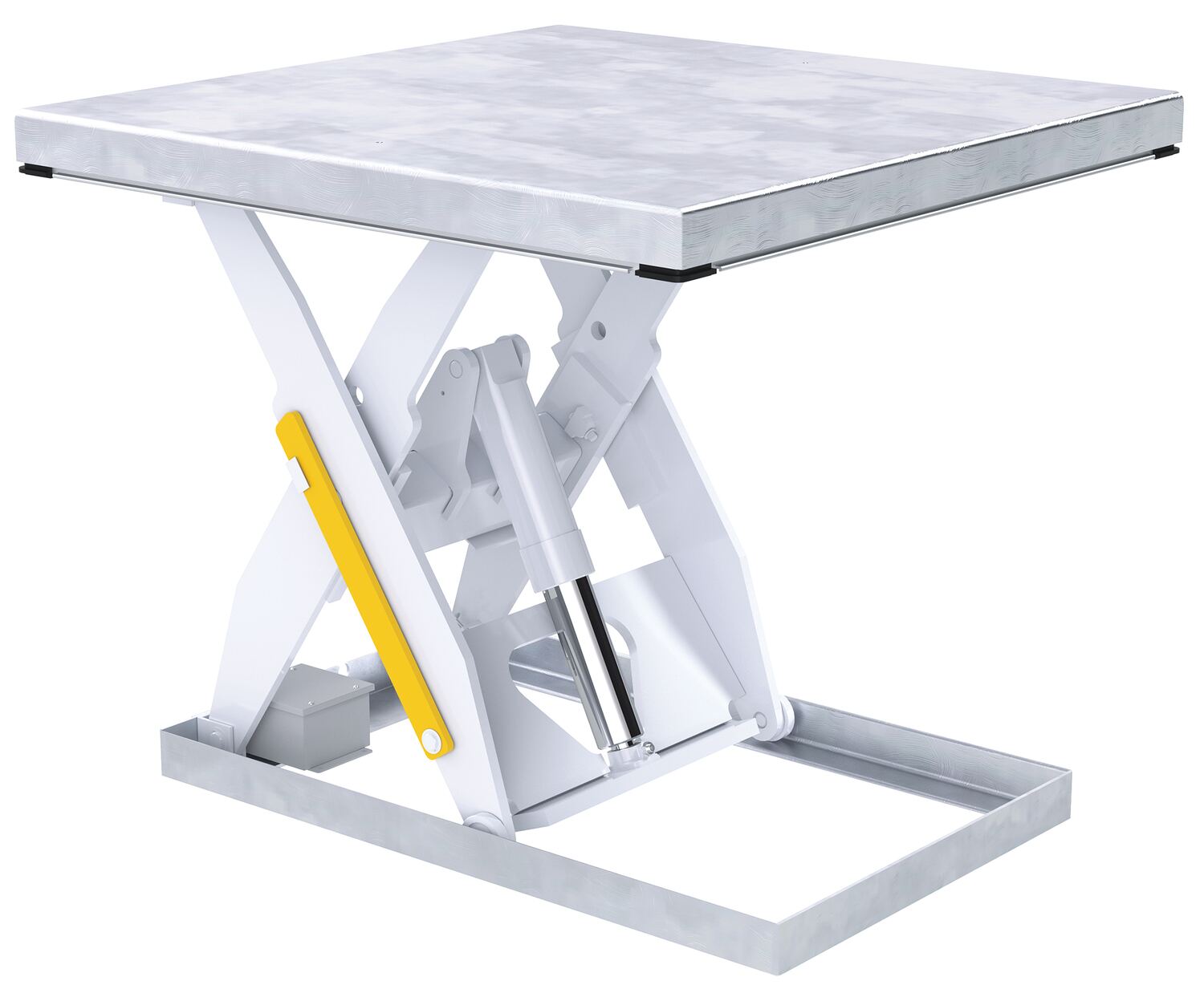 Vestil Partially Stainless Steel Electric Hydraulic Lift Table - 48 In. x 48 In. 3000 lb - Blue/Silver