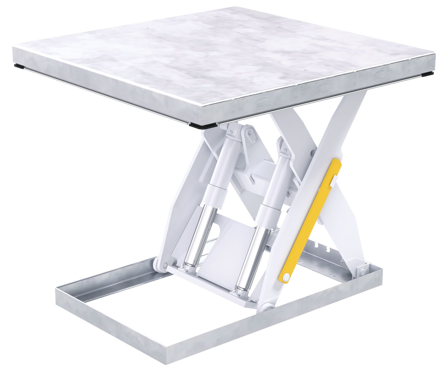 Vestil Partially Stainless Steel Electric Hydraulic Lift Table - 48 In. x 48 In. 4000 lb - Blue/Silver