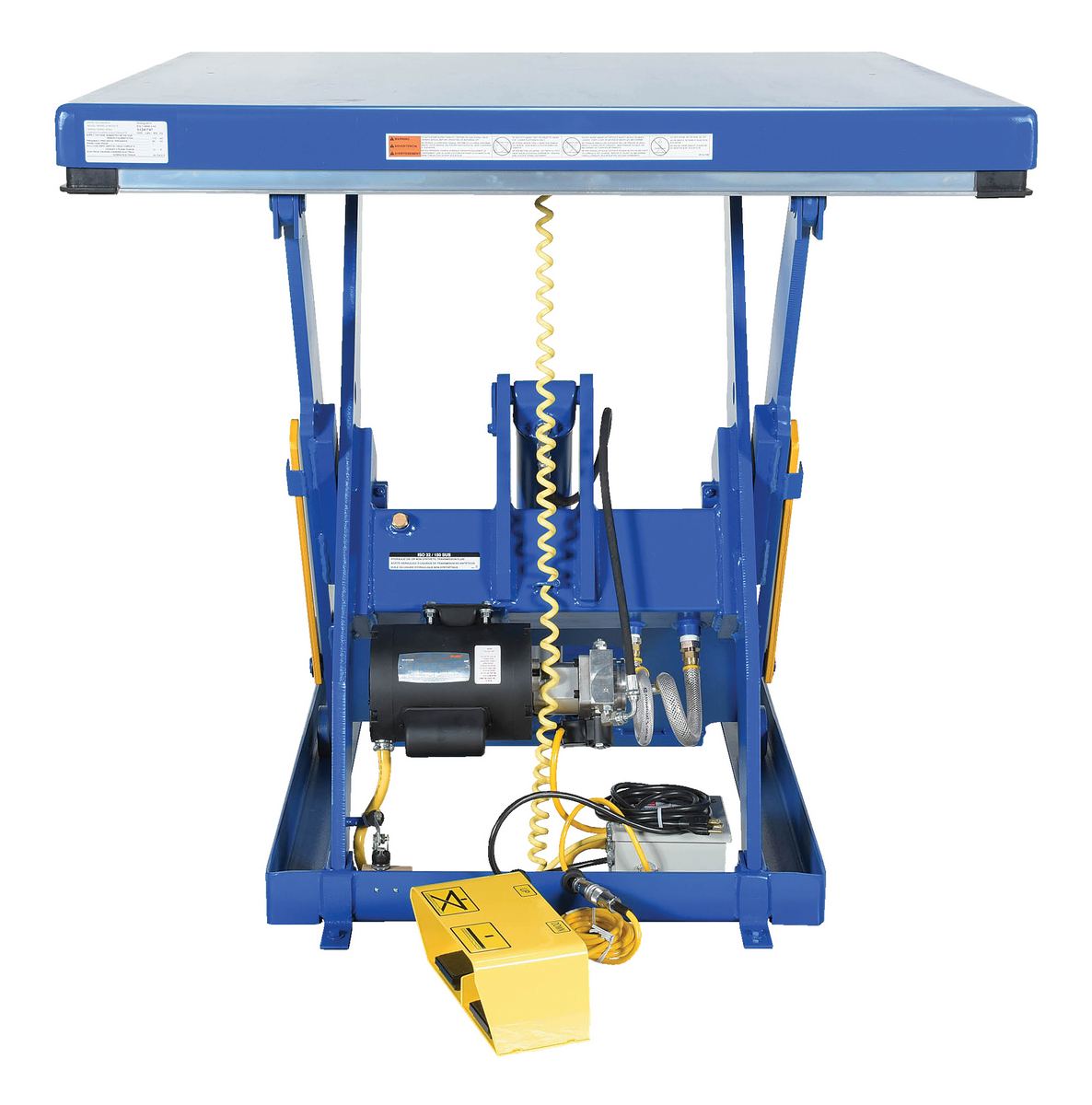 Vestil Steel Electric Hydraulic Lift Table with Foot Control - 24 In. x 48 In. 3000 lb - Blue