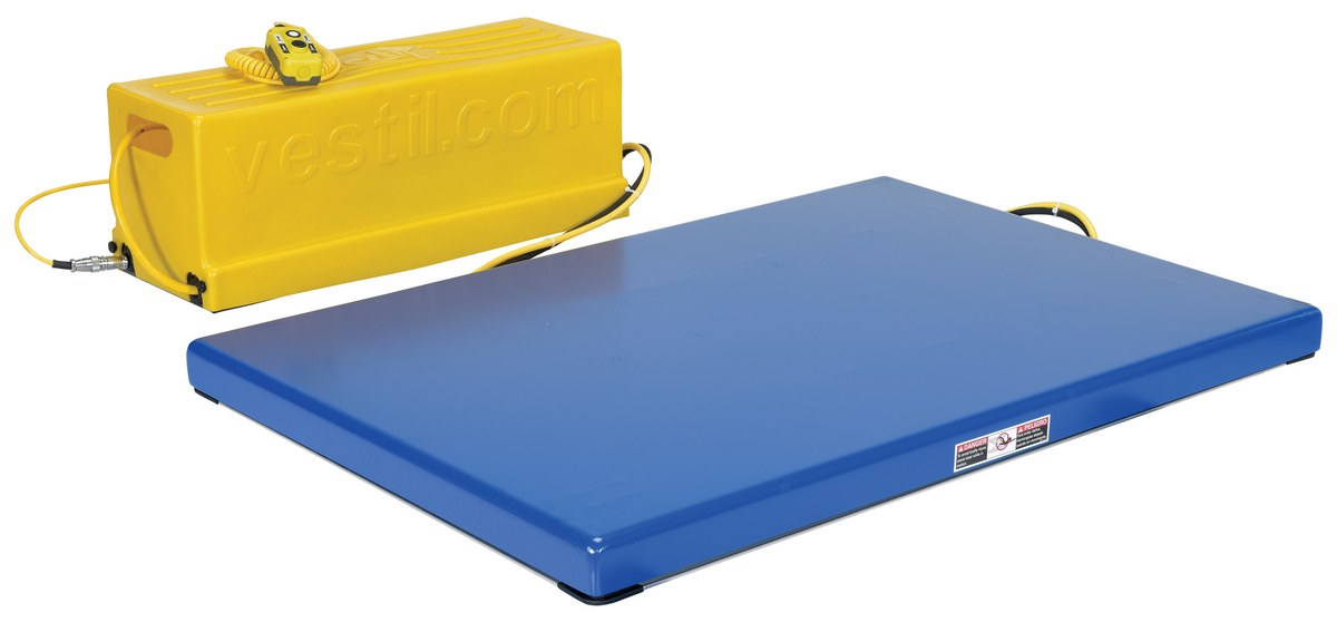 Vestil Steel Low Profile Electric Hydraulic Scissor Lift Tables - 53 In. x 36 In. 2000 lb - Blue