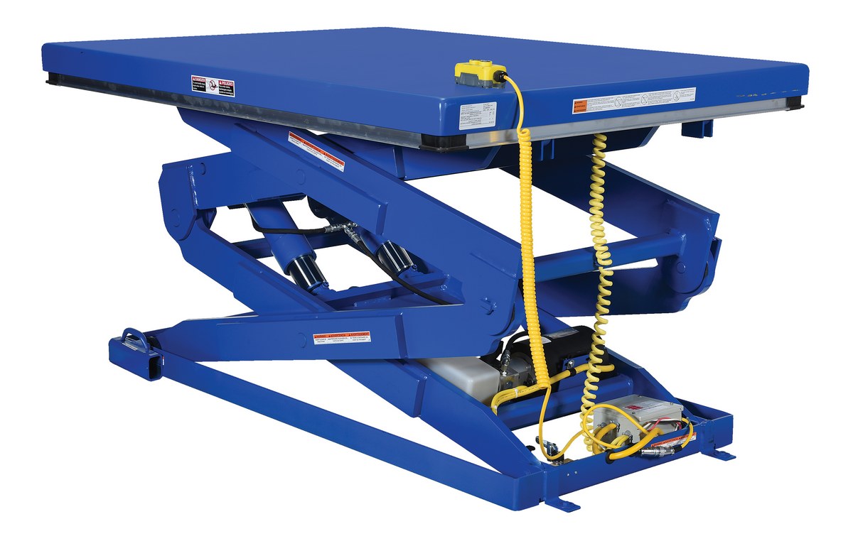 Vestil Steel Double Scissor Lift Table - 84 In. Height 3000 lb - Blue
