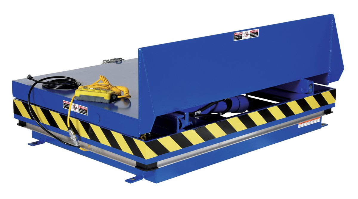 Vestil Steel Lift and Side Link Tilt Scissor Table - 36 In. x 54 In. 2000 lb - Blue