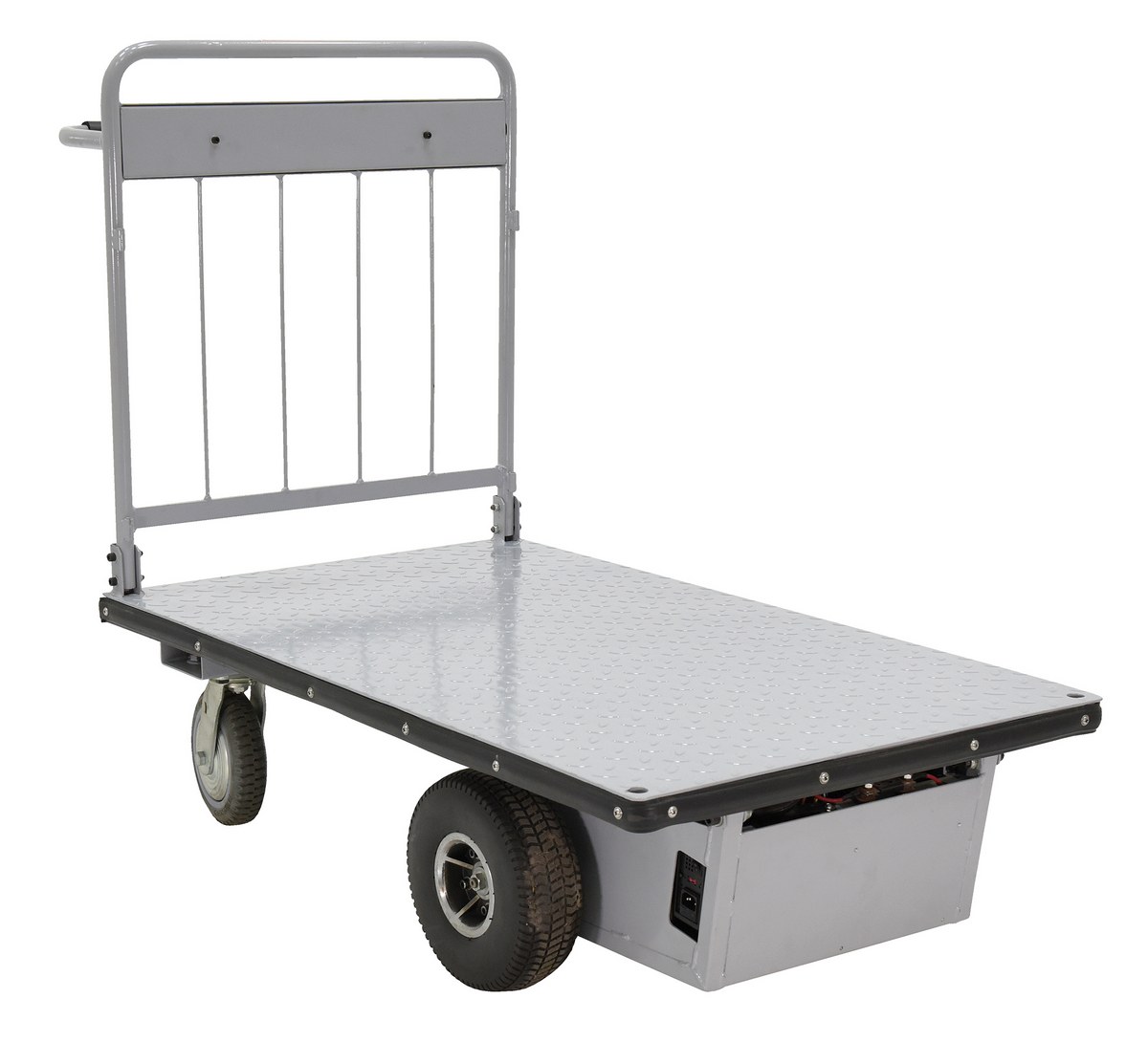 Vestil Steel Electric Material Handling Cart No Sides - 28 In. x 48 In. 1000 lb - Gray