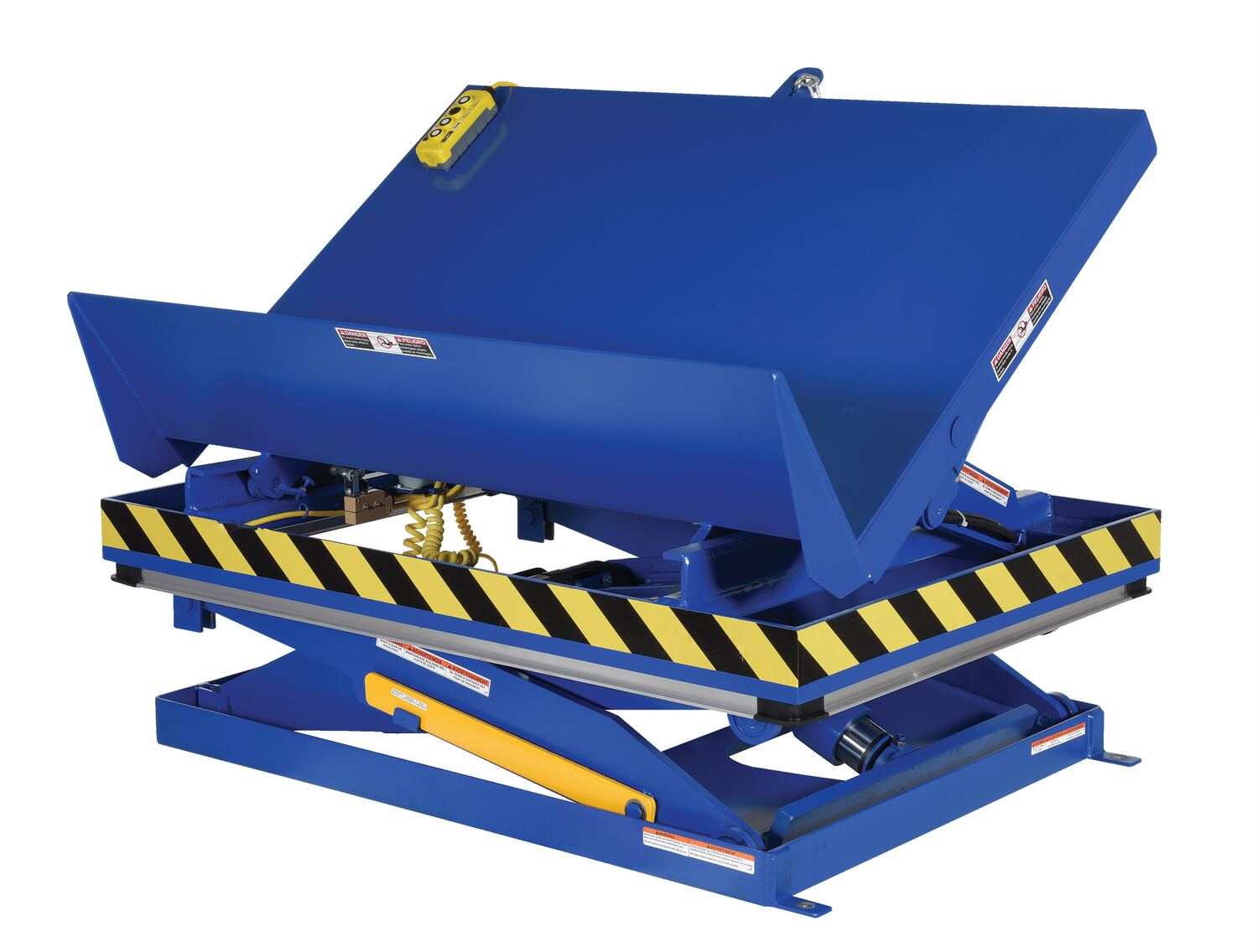 Vestil Steel Lift and Side Link Tilt Scissor Table - 36 In. x 54 In. 4000 lb - Blue
