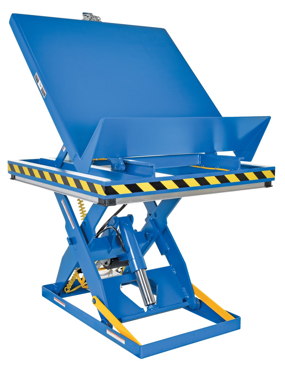 Vestil Steel Lift and End Tilt Scissor Table - 48 In. x 48 In. 2000 lb - Blue