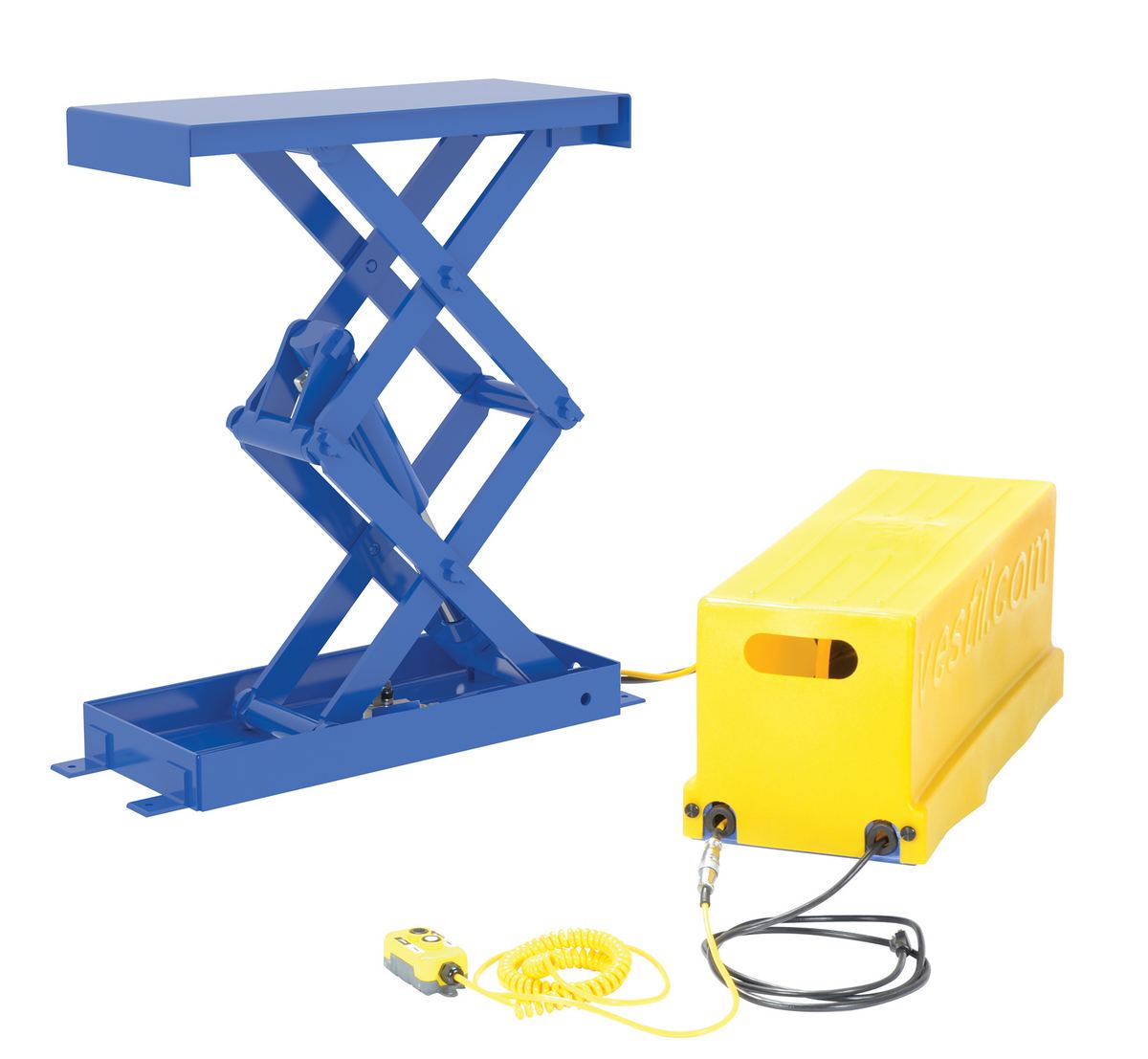 Vestil Steel Double Leg Shorty Scissor Lift Table - 24 In. x 36 In. 1000 lb - Blue