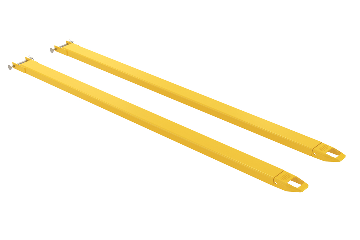 Vestil Steel Pin Style Fork Extensions - 4 In. x 120 In. 4000 lb - Yellow