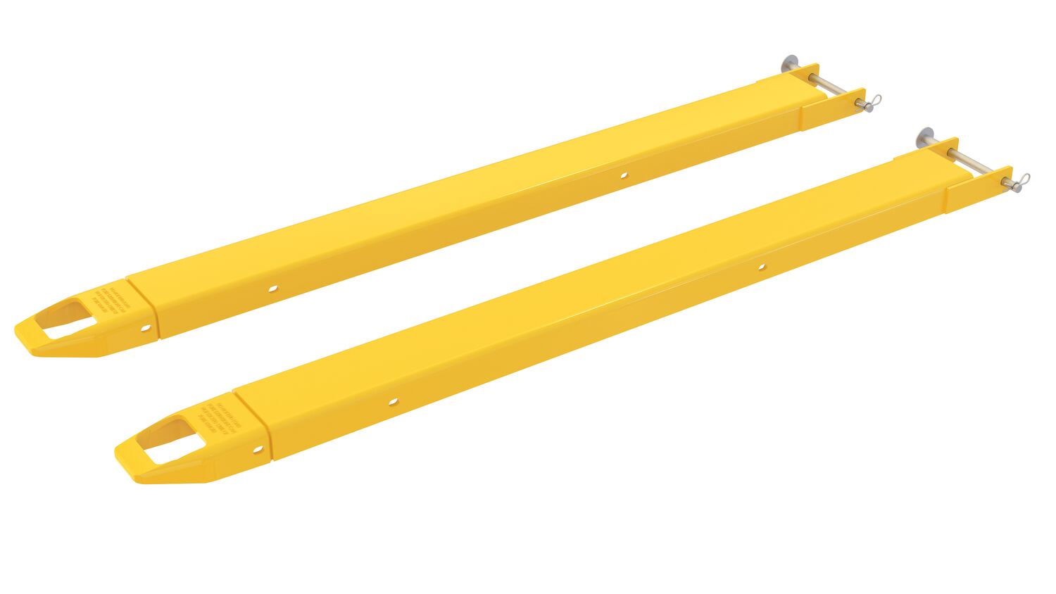 Vestil Steel Pin Style Fork Extensions - 4 In. x 60 In. 4000 lb - Yellow
