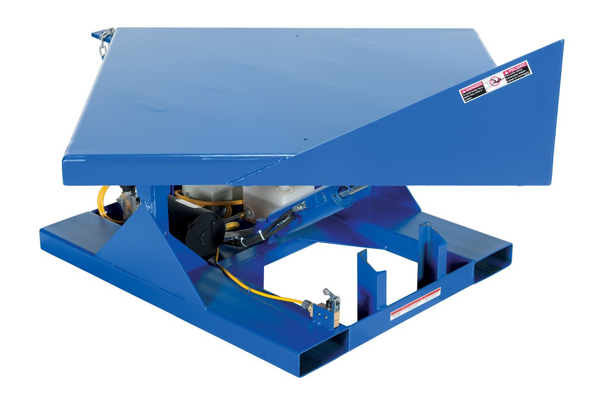 Vestil Steel Electric Hydraulic Corner Tilters - 48 In. x 48 In. 2000 lb - Blue