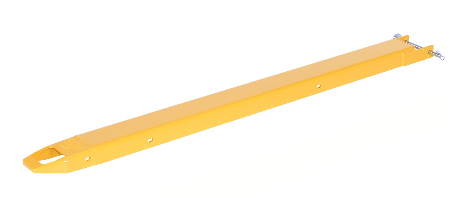 Vestil Steel Pin Style Single Fork Extension - 4 In. x 63 In. 4000 lb - Yellow