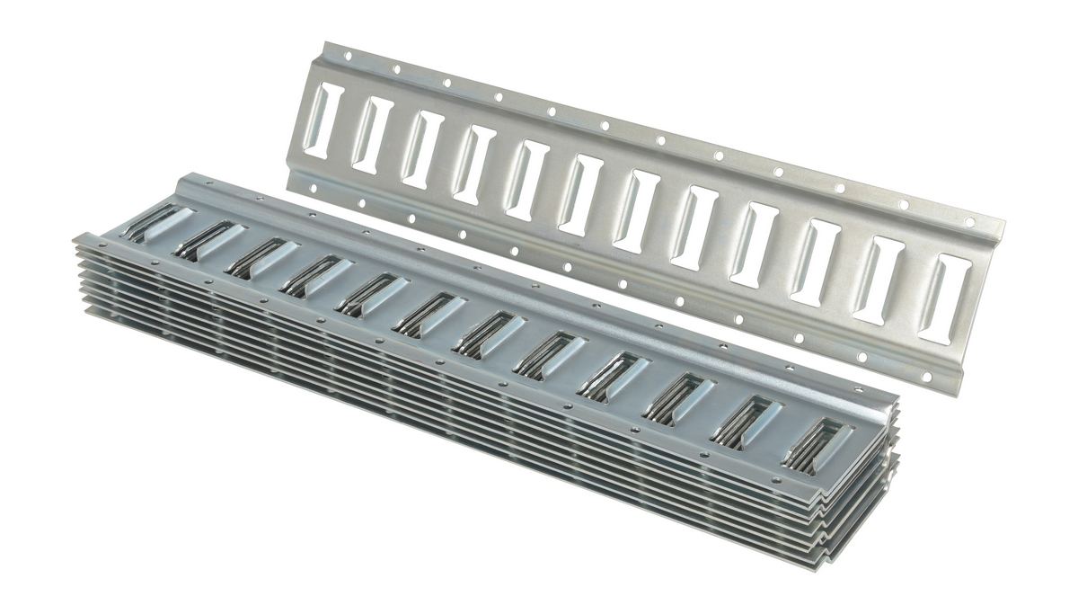 Vestil Steel Zinc Plated E-Track - 2 Ft. Length 10 Pack - Gray