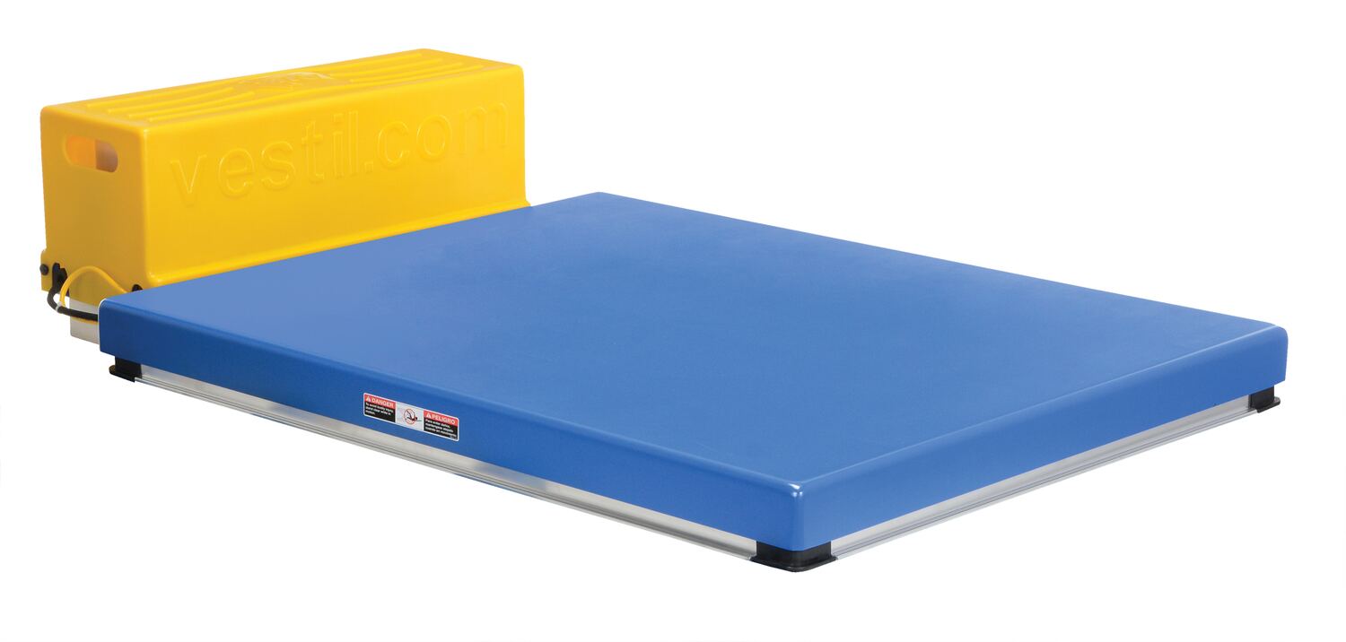 Vestil Steel Low Profile Electric Hydraulic Scissor Lift Table - 39 In. Height 3500 lb - Blue