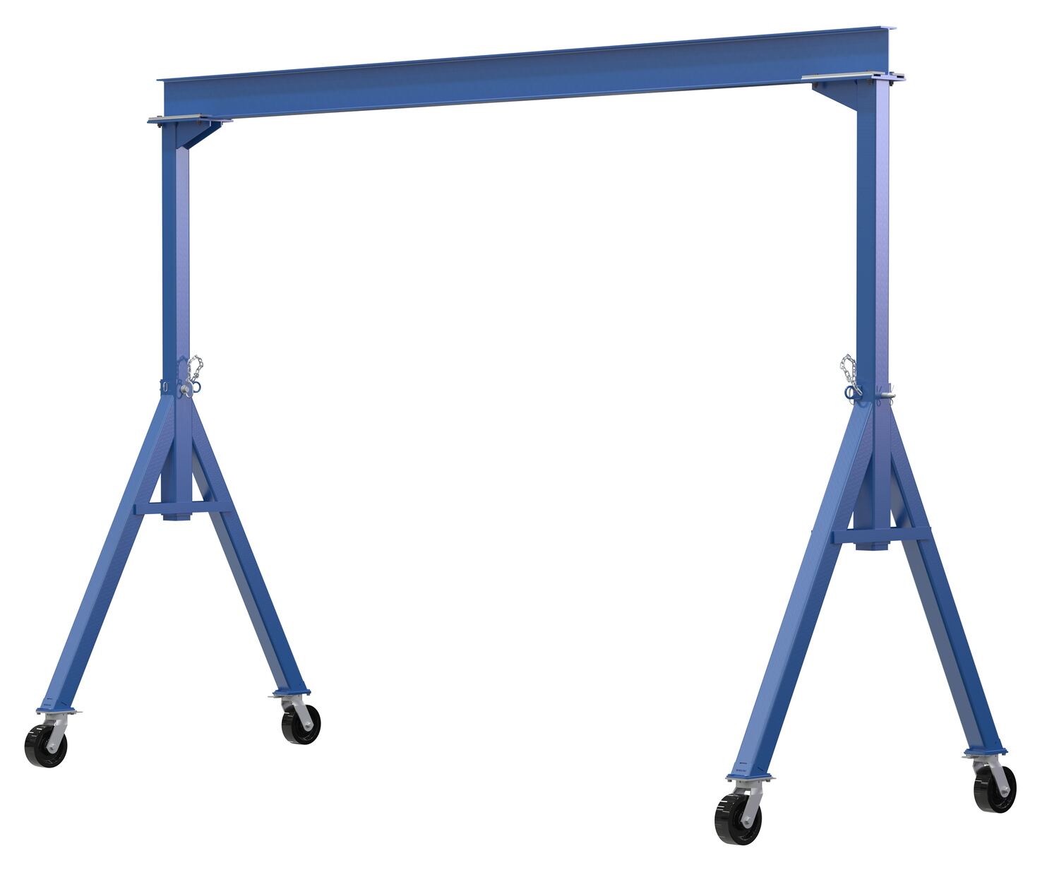 Vestil Steel Fixed Gantry Crane with Phenolic Casters - 15 Ft. 4000 lb - Blue