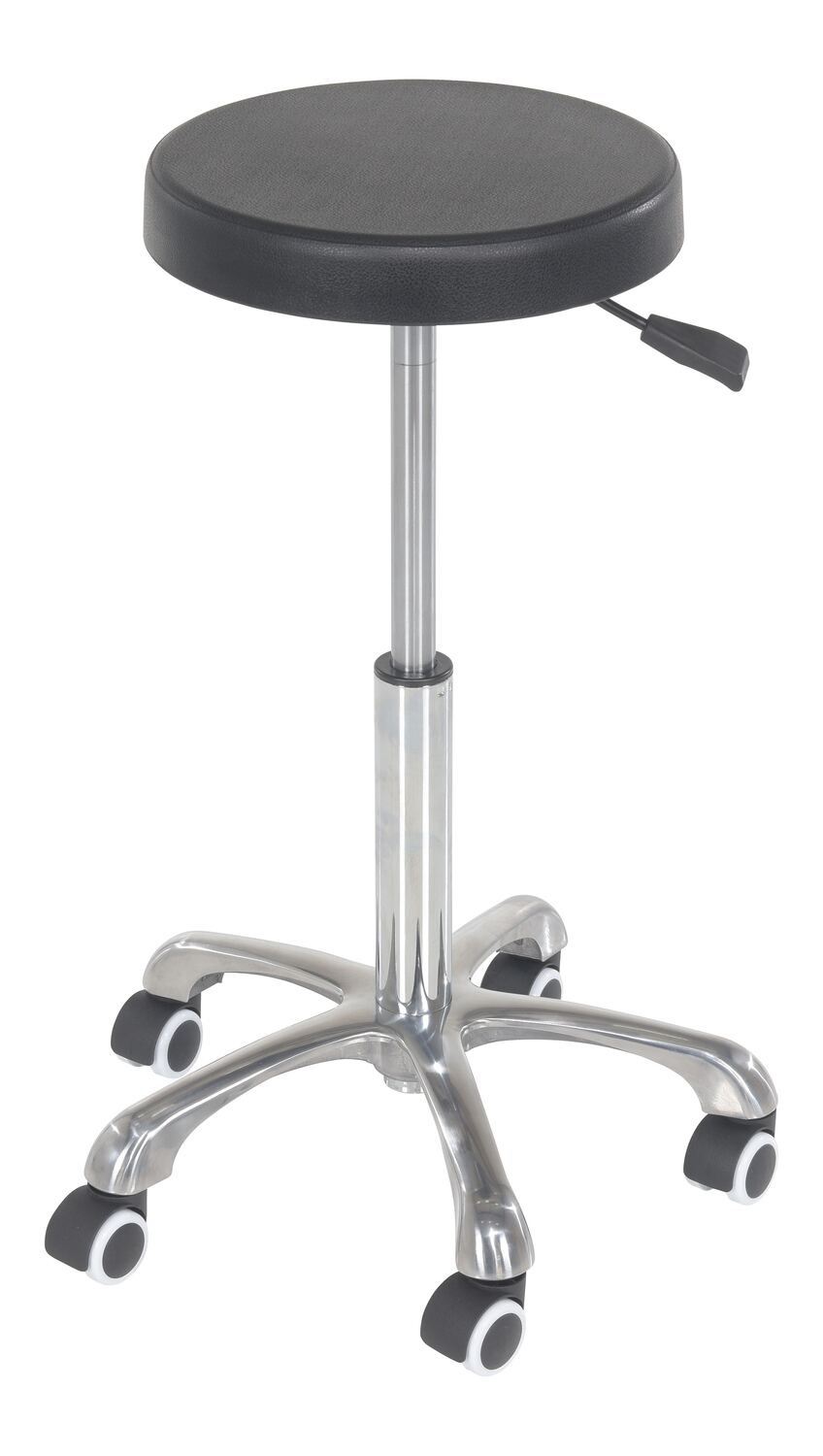 Vestil Steel/Polyurethane Ergonomic Sitting Work Stool - 19 In. to 27 In. Height - Black