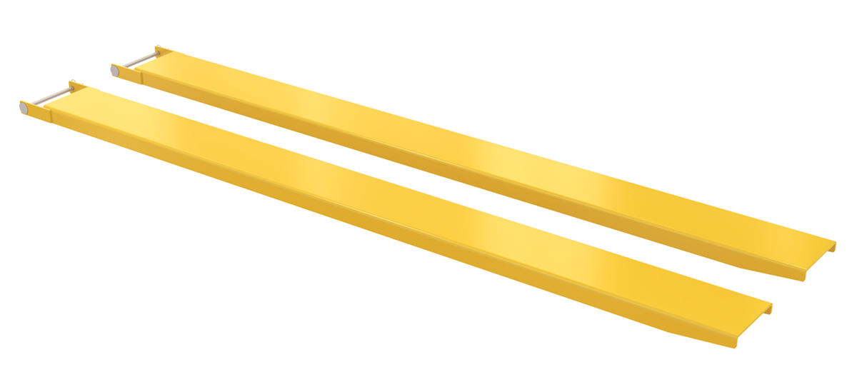 Vestil Steel Pin Style Fork Extensions - 7 In. x 108 In. 4,000 lb - Yellow