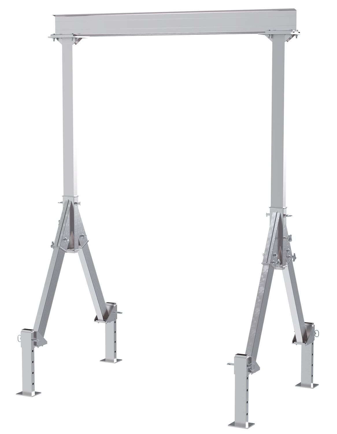 Vestil Aluminum Fixed Height Gantry Crane With Adjustable Leveling Option 8 ft. X - 10 ft. 4000 lb - Silver
