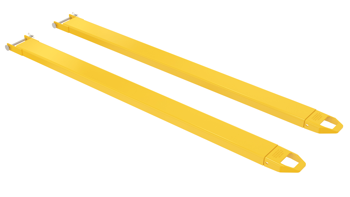 Vestil Steel Pin Style Fork Extensions - 5 In. x 90 In. 4,000 lb - Yellow