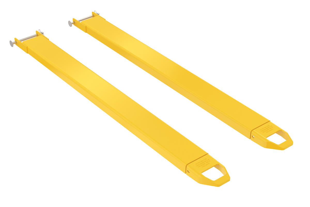Vestil Steel Pin Style Fork Extensions - 5 In. x 72 In. 4,000 lb - Yellow