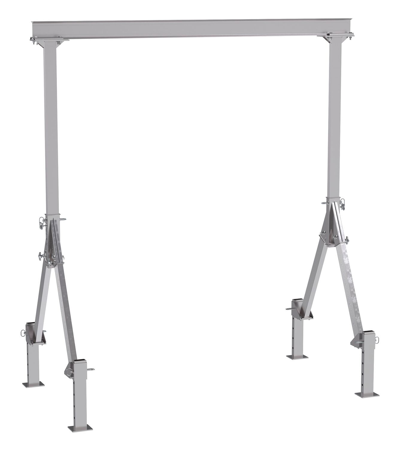 Vestil Aluminum Fixed Height Gantry Crane With Adjustable Leveling Option 10ft. X - 10 ft. 2000 lb - Silver