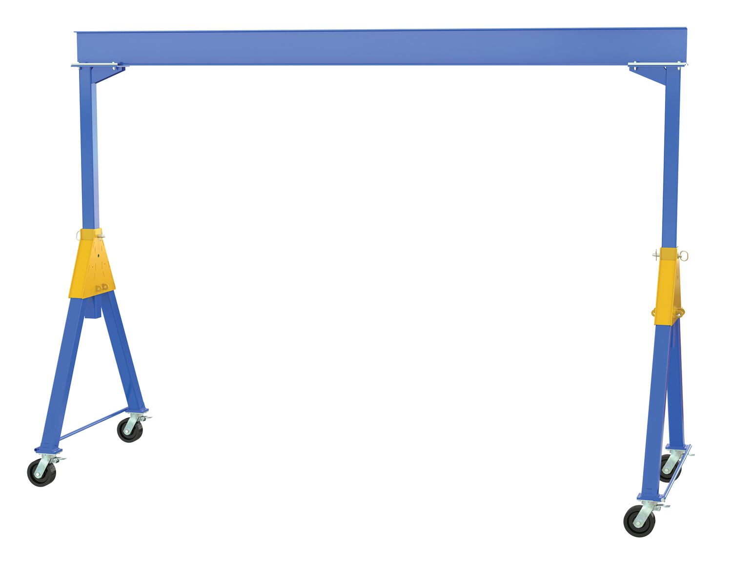Vestil Steel Knockdown Fixed Gantry Crane with Total Locking Phenolic Casters - 15 Ft. 6000 lb - Blue