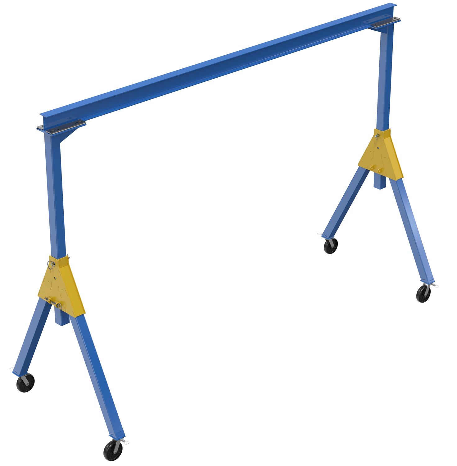 Vestil Steel Knockdown Fixed Gantry Crane with Glass Filled Nylon Casters - 20 Ft. 2000 lb - Blue