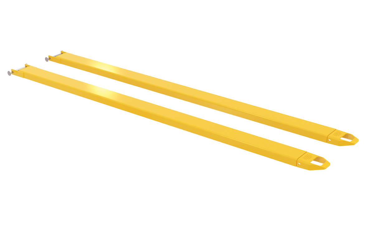 Vestil Steel Pin Style Fork Extensions - 5 In. x 120 In. 4000 lb - Yellow