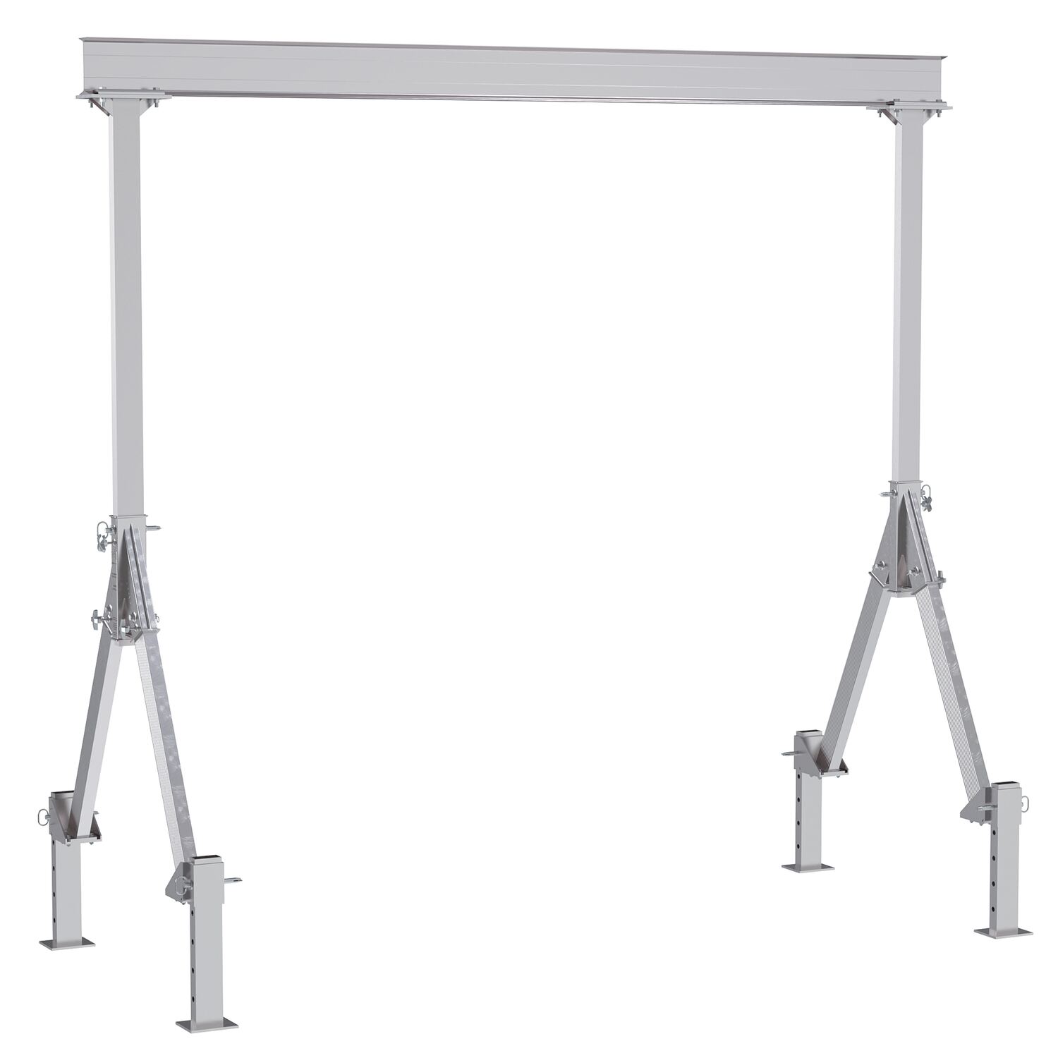Vestil Aluminum Fixed Height Gantry Crane With Adjustable Leveling Option 12 ft. X - 10 ft. 2000 lb - Silver