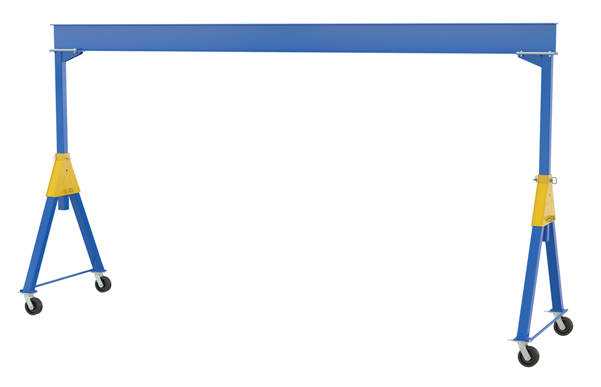 Vestil Steel Knockdown Fixed Gantry Crane with Phenolic Casters - 20 Ft. 6000 lb - Blue