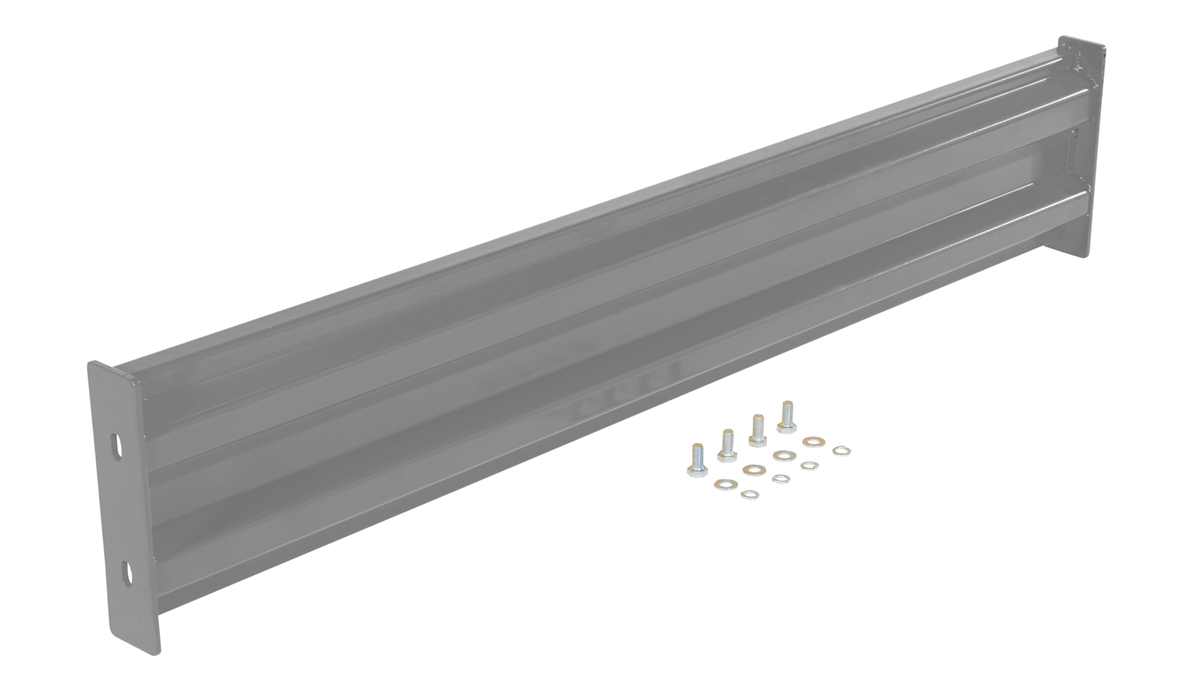 Vestil Steel 2 Ribbed Bolt On Style Guard Rail - 54 In. Length - Gray Semi Gloss