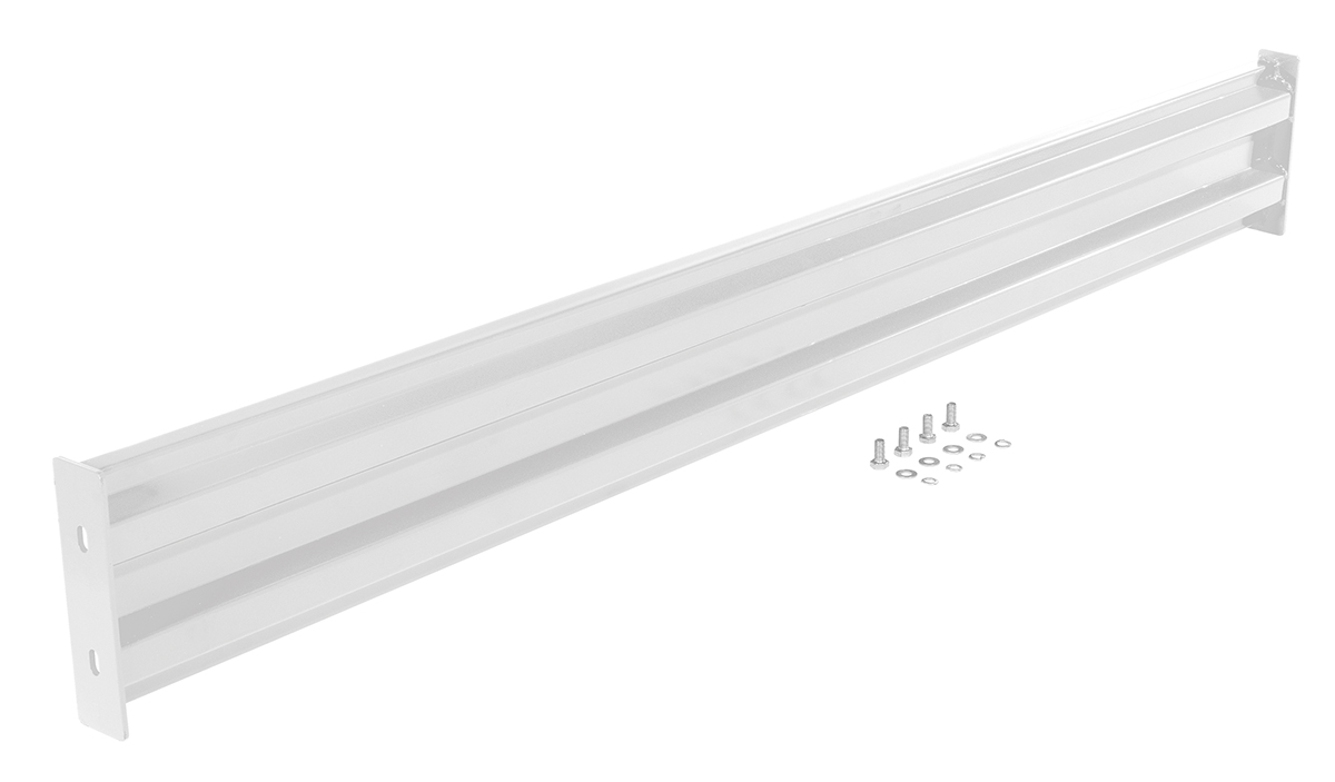 Vestil Steel 2 Ribbed Bolt On Style Guard Rail - 90 In. Length - White