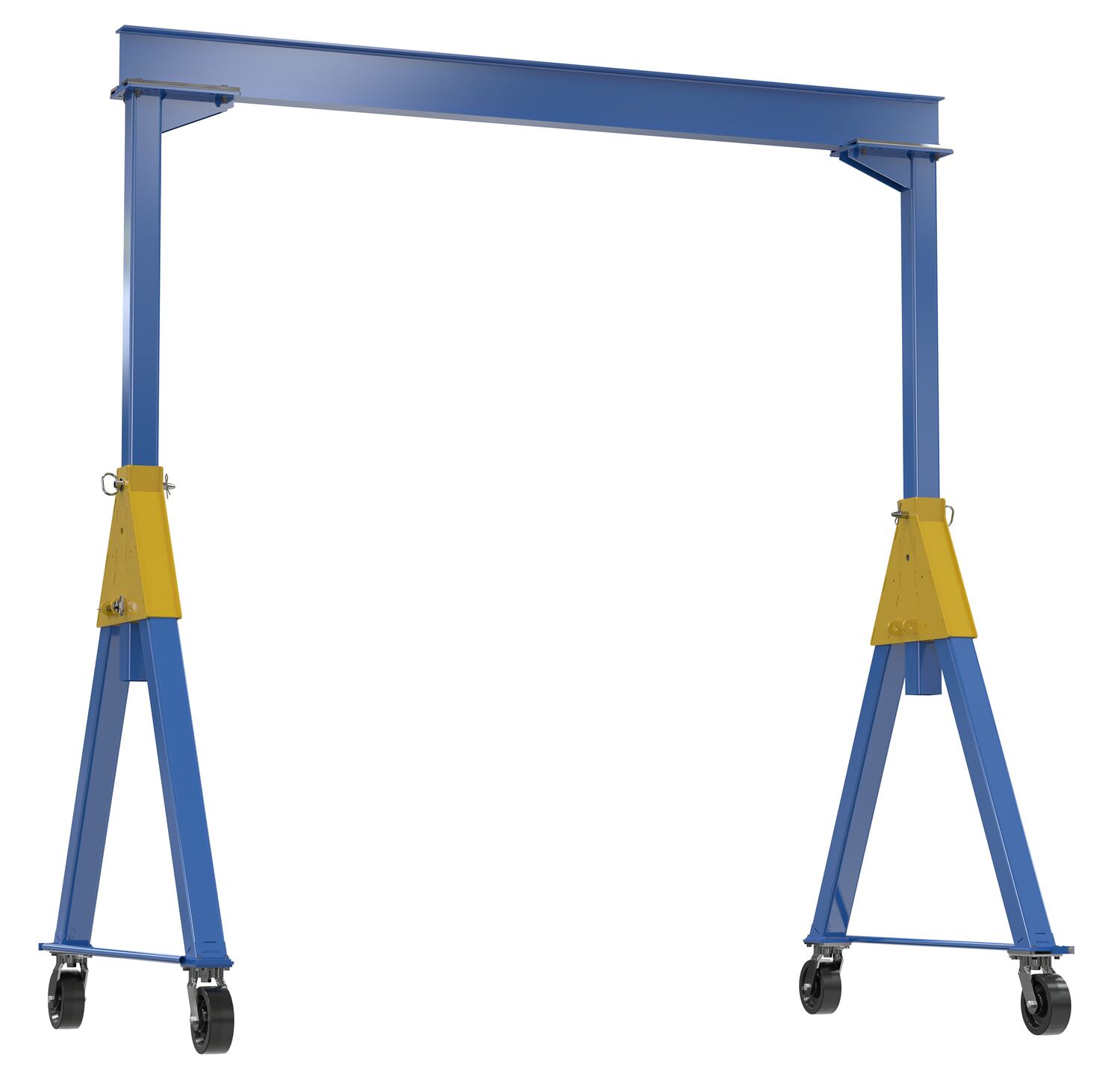 Vestil Steel Knockdown Fixed Gantry Crane with Phenolic Casters - 10 Ft. 8000 lb - Blue