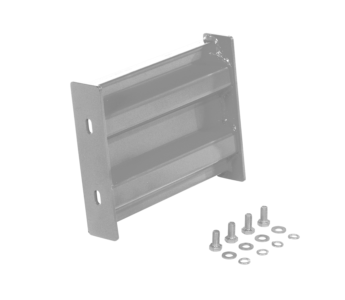 Vestil Steel 2 Ribbed Bolt On Style Guard Rail - 6 In. Length - Silver