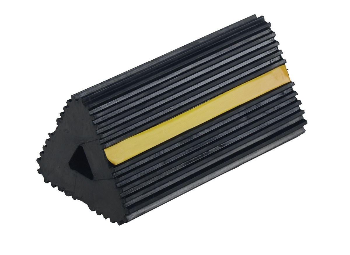 Vestil Extruded Rubber Wheel Chock - 6-1/2 In. x 12 In. x 5-3/4 In. - Black