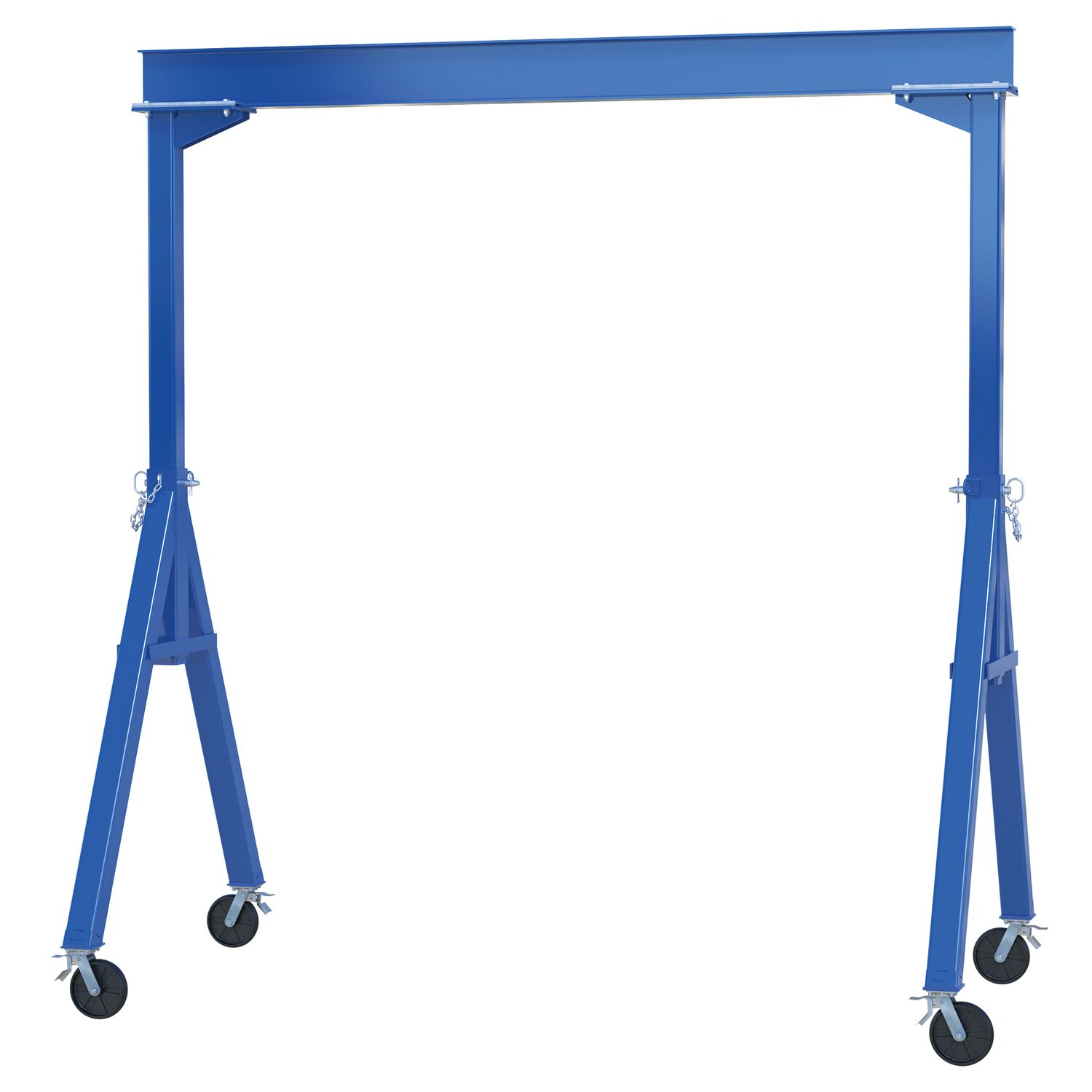 Vestil Steel Fixed Gantry Crane with Total Locking Glass Filled Nylon Casters - 15 Ft. 2000 lb - Blue